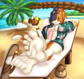 5_toes ;3 absurd_res anthro benjipaws crossgender domestic_cat epic_games feet felid feline felis foot_fetish foot_focus fortnite genitals hi_res humanoid_feet looking_at_viewer male mammal meowscles penis plantigrade public purradise_meowscles solo_male toes