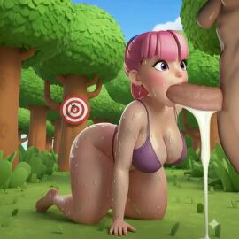 ai_generated ai_slop animated archer_(clash_of_clans) archer_(clash_royale) clash_(series) clash_of_clans clash_royale cum cum_explosion evolution_archer_(clash_royale) pink_hair tagme video