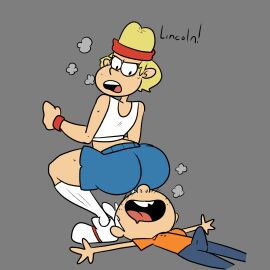 angry arvnranger_(artist) ass big_ass blonde_hair color_edit coloring dilf edit incest lincoln_loud male mother mother_and_son rita_loud sl0th son sportswear the_loud_house