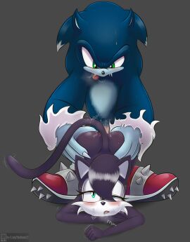 absurd_res anthro archie_comics black_body black_fur blue_body blue_fur blush bodily_fluids breath clothing doggy_style domestic_cat duo eulipotyphlan felid feline felis female female_penetrated fleshtones23 footwear from_behind_position fucked_silly fur genital_fluids genitals green_eyes hedgehog hershey_the_cat hi_res male male/female male_penetrating male_penetrating_female mammal nude panting penetration penis pussy sega sex shoes sonic_(series) sonic_the_hedgehog_(archie) sonic_the_hedgehog_(comics) sonic_the_hedgehog_(series) sonic_the_werehog sonic_unleashed tongue tongue_out vaginal_fluids