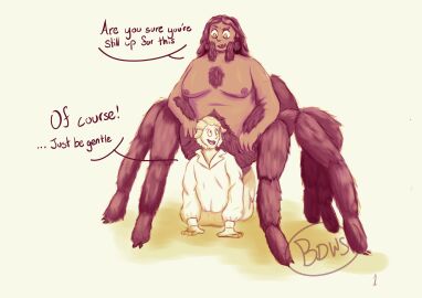 arachnid_taur biscuitdragonwithastick centaur centaur_male comic comic_page consensual drider egg equid_taur female female_on_top female_penetrating_male male male/female male_penetrated original original_artwork original_characters ovipositor ovipositor_in_ass spider_taur taur