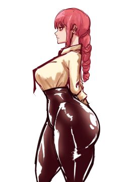 1girls ass big_ass big_breasts breasts chainsaw_man female makima_(chainsaw_man) penpen_(artist) red_hair tagme thick_thighs thigh_focus