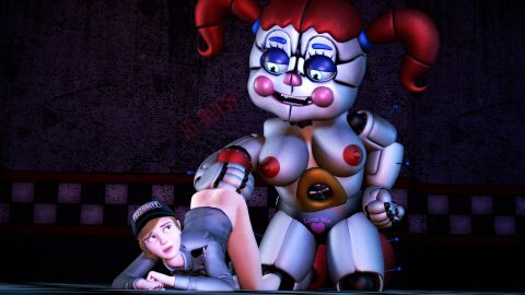2girls 3d accurate_art_style ambiguous_penetration animatronic ass ass_up baby_(fnafsl) big_breasts blonde_hair blue_eyes breasts circus_baby circus_baby_(fnaf) circus_baby_(original) female female/female five_nights_at_freddy's five_nights_at_freddy's:_security_breach five_nights_at_freddy's:_sister_location full_color human microphone nipples pubic_tattoo red_hair red_nipples robot robot_girl robot_humanoid somethingshrimpii twintails vanessa_(fnaf)
