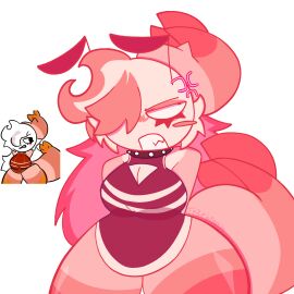 1girls anger_symbol angry big_breasts dandy's_world eyeshadow fan_design fish_tail leotard old_art_redraw red_body red_markings redraw roblox rule_63 sharp_teeth shrimpo_(dandy's_world) spiked_collar thick_thighs tr3ebranch