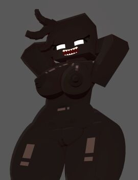 1girls 3d big_breasts blush bodily_fluids breasts coresvoid curvy curvy_body curvy_female curvy_figure curvy_hips digital_media_(artwork) female hi_res horny horny_female mine-imator minecraft oc open_mouth original_character pointy_teeth shadow sharp_teeth smooth_skin teeth thick_thighs thighs wide_hips