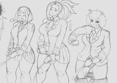 1boy 2022 3futas ashido_mina balls balls_in_panties black_and_white black_sclera blush boku_no_hero_academia creati elbowing futanari hidden_character intersex male mina_ashido momo_yaoyorozu my_hero_academia no_panties ochako_uraraka omorashi pee peeing peeing_in_urinal peeing_together pencil_sketch pinky pinky_(my_hero_academia) piss pissing relief relieved school_uniform shy sigh sighing skirt skirt_lift skirt_pull skirt_up snobbyfoxy unseen_character uraraka_ochako uravity urinal urinal_use urinating urinating_futa urine urine_stream watersports yaoyorozu_momo