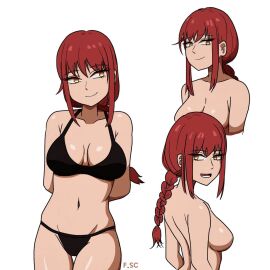 black_underwear chainsaw_man female fizzyspidercider makima_(chainsaw_man) nude red_head solo underwear yellow_eyes