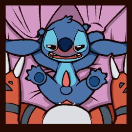 2boys alien anal anal_penetration anal_sex animated anthro anthro_only anus ass balls blush crossover cum cum_in_ass cum_inside digimon digimon_(species) disney gay guilmon lilo_and_stitch male male/male male_only penis sex stitch tears vitrex