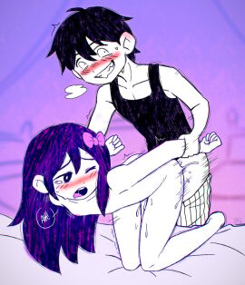 aubrey_(headspace) aubrey_(omori) doggy_style miss_makima omori omori_(character) sunburn_(omori)
