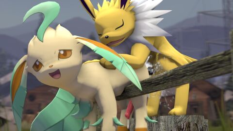 16:9 2024 3d anal anal_sex animal_genitalia animal_penis anthro black_penis canine_genitalia canine_penis closed_eyes digital_media_(artwork) doggy_style duo eeveelution erection fence feral feral_on_feral feral_penetrated feral_penetrating feral_penetrating_feral from_behind_position generation_1_pokemon generation_4_pokemon genitals hi_res jolteon knot leafeon male male/male male_penetrated male_penetrating male_penetrating_male mammal nintendo penetration penis pokemon pokemon_(species) sawert sex source_filmmaker_(artwork) widescreen