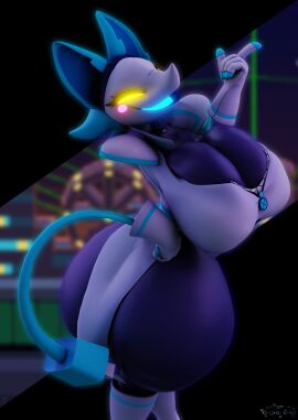 1girls 3d 3d_(artwork) anthro ass big_ass big_breasts blush blush_stickers breasts cleavage clothing deltarune deltarune_chapter_2 female furry geodat64 glowing_eyes huge_ass huge_breasts looking_at_viewer open_mouth robot robot_girl smile solo solo_female tail tasque_manager_(deltarune) yellow_eyes