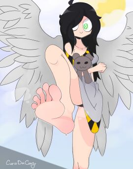angel_wings curiodaconty feet female female_only foot_fetish ic52n internecion_cube long_hair plushie tagme x_eyes