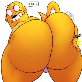 1boy adventure_time ass ass_focus big_ass big_ass_(male) big_butt cartoon_network dilf dog donk_arts furry hand_on_ass hand_on_butt huge_ass huge_butt jake_the_dog looking_back male male_only slapping_ass slapping_butt slapping_own_ass solo solo_male teasing teasing_viewer