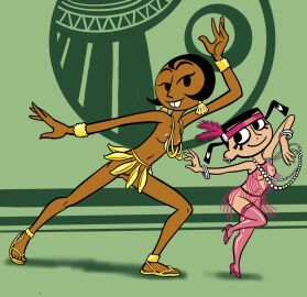 anklet anklets banana bracelet bracelets brit_crust cosplay dancing ear_piercing earring earrings feathers female head_band headband high_heel_shoes high_heels josephine_baker legwear long_socks my_life_as_a_teenage_robot naked_female necklace nickelodeon nicktoons nude nude_female pearl_necklace ponytail ponytails sandals see-through see-through_clothing see-through_socks see-through_stockings shoes skirt stockings string tiff_crust