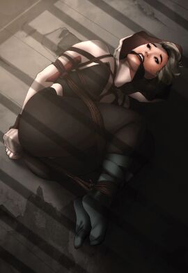 1girls animated bondage bondage_gear bound bound_hands bound_legs bound_wrists captured captured_heroine captured_superheroine damsel damsel_in_distress eyebrow_piercing female female_only gag gagged gagged_female gagged_speech gagging gagging_noise gwen_stacy gwen_stacy_(spider-verse) helpless helpless_female helpless_superheroine heroine human kamala_khan light-skinned_female light_skin marvel marvel_comics mornth ms._marvel ms._marvel_(kamala_khan) restrained solo spider-gwen spider-man:_across_the_spider-verse superhero superhero_costume superheroine tied tied_arms tied_legs tied_up