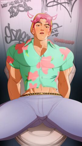 1boy abby_(kpop_demon_hunters) abs big_muscles dizdoodz kpop_demon_hunters male male_focus male_only muscles muscular muscular_male solo solo_male yaoi