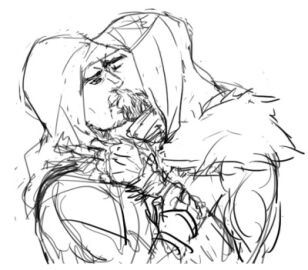 altair_ibn_la-ahad assassin's_creed assassin's_creed:_brotherhood assassin's_creed_(series) assassin's_creed_ii deep_kissing ezio_auditore_da_firenze held_close looking_at_another male male_only rough_sketch yaoi