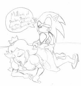 alhedgehog ass closed_eyes clothing crossover elbow_gloves eyes female from_behind fur furry gloves hedgehog human interspecies male mario_(series) monochrome nintendo princess_peach repost reupload sketch sonic_(series) sonic_the_hedgehog straight straight_hair