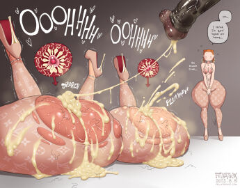 after_sex amber_(fellatrix) anklet ass ass_focus big_ass bimbo brittany_(fellatrix) bubble_butt cum_dripping cum_filled cum_in_pussy cum_inside cum_trail earrings enormous_ass fashion fat_ass fellatrix female fucked_silly gigantic_ass high_heels huge_ass impregnated impregnation legs_up male mary_lou_(fellatrix) moaning original partial_male pubic_hair pussy red_bottom_heels red_hair red_head ripped_clothing ripped_pants round_ass text thick thick_ass thick_thighs thighs x-ray