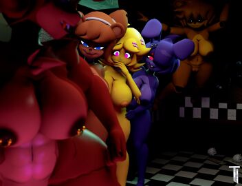 3d absurd_res animatronic anthro areola avian axel_in_harlem bear big_breasts bird blue_eyes bonfie bonnie_(cally3d) bonnie_(fnaf) breasts buckteeth canid canine chica_(cally3d) chica_(fnaf) chicken chiku eyeshadow female female_only fexa five_nights_at_freddy's fox foxy_(cally3d) foxy_(fnaf) freddy_(fnaf) fredina's_nightclub fredina_(cally3d) frenni_fazclaire galliform gallus_(genus) genitals glowing glowing_eyes golden_freddy_(fnaf) golden_fredina_(cally3d) group hi_res i_put_the_new_forgis_on_the_jeep inside lagomorph leporid looking_back machine makeup mammal meme nipple_piercing nipples nude one_eye_obstructed phasianid piercing pink_eyes pussy rabbit robot scottgames teeth tenshi_ai thick_thighs type_0 vamonos_de_fiesta_a_factory