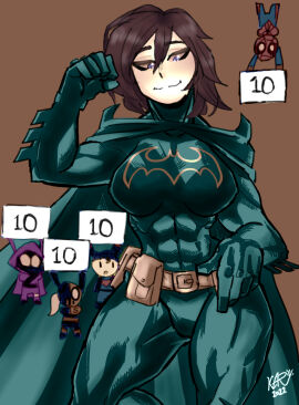 1boy 4girls asian asian_female athletic athletic_female athletic_male batgirl batgirl_(cassandra_cain) batman_(series) big_breasts breasts cassandra_cain clothed clothed_female clothed_male conner_kent crossover dc dc_comics female female_focus flexing hero heroine karystmania kon-el light-skinned_female light_skin male marvel marvel_comics mayday_parker muscular muscular_female rating rose_wilson spider-girl spider-man_(series) spoiler_(dc) stephanie_brown superboy superboy_(conner_kent) superhero superheroine toned toned_female