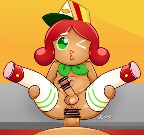 censored cookie_run cookie_run_ovenbreak futa/male futanari intersex red_hair rotoko sandwich_cookie