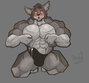 abs absurd_res ahe_gao anthro anthro_only balls bara beard blush bodily_fluids canid canine canis clothing coyote echo_(series) echo_project erection facial_hair fur genital_fluids genitals hi_res looking_pleasured male mammal mature_anthro mature_male multicolored_body multicolored_fur muscular muscular_anthro muscular_male nipple_fetish nipple_play orgasm orgasm_face pec_grab pecs pinumontbalou precum solo solo_focus sweat the_smoke_room tongue tongue_out topwear underwear william_adler yaoi