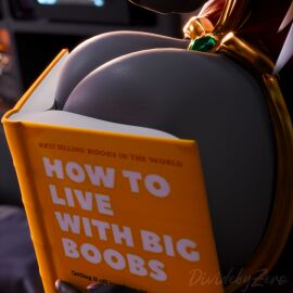 1girls big_breasts book_covering_breasts breasts cleavage dividebyzero female furry huge_breasts ouch_meme tagme thick_thighs wide_hips