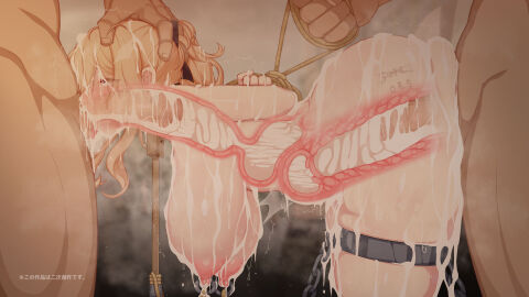 1girls 2boys arms_tied_behind_back bdsm belly_bulge big_breasts blonde_hair body_writing bondage bouncing_breasts breasts broken_rape_victim bukkake captured captured_heroine censored chained chains cum cum_drip cum_dump cum_everywhere cum_in_mouth cum_in_pussy cum_in_stomach cum_in_throat cum_in_uterus cum_on_body curvaceous curvy deep_penetration eyes_rolling_back face_fucking fellatio female female_focus femsub forced_oral gangbang gangrape genshin_impact hand_behind_back hand_tied hanging_breasts head_grab huge_cock jean_gunnhildr karou_windmill9 large_penis linked_nipples male male_domination maledom mmf_threesome mosaic_censoring mouth_fuck multiple_males nipple_piercing nipples nude nude_female nude_male penis piercing pillory public public_use pussy restrained sex sex_slave spitroast stationary_restraints stomach_bulge straight strong_thrust sweat taken_from_behind threesome tied_up uterus voluptuous x-ray x_ray_view