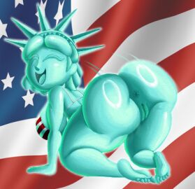 1girls 4th_of_july american_flag anus ass ass_focus bent_over big_ass big_breasts big_butt bottom_heavy breasts butt_focus chimpalicious crown curvy earrings fat_ass female from_behind happy huge_ass lady_liberty looking_at_viewer naked_female no_panties nude plump pussy shaking_ass shaking_butt smile statue_of_liberty tansau's_lady_liberty thick thick_ass thick_thighs twitter_username vagina wide_hips winking_at_viewer