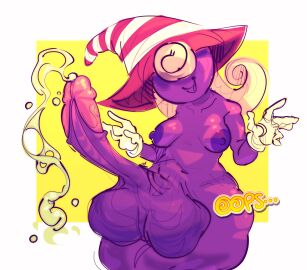 areola areolae balls big_penis breasts cock cum dickgirl egstym erection futa_only futanari gloves huge_balls huge_cock humanoid humanoid_penis intersex mario_(series) nintendo nipples nude open_mouth paper_mario paper_mario:_the_thousand-year_door penis pink_hair solo standing thick_thighs vivian_(paper_mario) wide_hips witch witch_hat