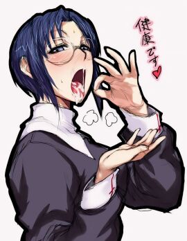 1girls blowjob_face blue-eyed_female blue-haired_female blue_eyes blue_hair blush blushing_at_viewer carnival_phantasm ciel_(tsukihime) clothed_female clothing crucifix cum cum_in_mouth cum_inside cum_inside_mouth cum_on_face cum_on_mouth cumming cumshot cumshot_in_mouth drooling ejaculating_cum ejaculating_in_mouth ejaculation fellatio_gesture female female_only gesture giving_in_to_pleasure glasses handjob handjob_gesture handjob_while_sucking heart_symbol high_resolution horny horny_female invisible invisible_male invisible_penis looking_at_viewer lust male melty_blood naughty naughty_face nun_outfit open_eyes open_mouth oral oral_gesture oral_sex panting penis remastered sawao short_hair sucking_off sweatdrop text tongue tongue_out tsukihime type-moon upscaled young young_female younger_female