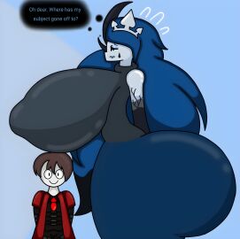 1boy 1girls ass ass_bigger_than_torso big_ass big_breasts big_butt black_jacket breasts brown_hair bubble_ass bubble_butt closed_eyes closed_mouth dark_blue_dress dark_blue_hair dialog dialogue dialogue_box dialogue_bubble employee_(lobotomy_corporation) female female_focus gray_shirt huge_ass huge_butt knight_of_despair lobotomy_corporation magical_girl male meme nipples nipples_visible_through_clothing oomyloops project_moon red_coat red_tie short_hair side_ass side_boob sideboob small_male smile smiley_face smiling_at_viewer spade sweat sweatdrop tall_female thicc thicc_ass thicc_breasts thicc_thighs thick thick_ass thick_butt thick_hips thick_legs thick_thighs