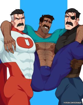 abs bara biceps bulge clothing crossover daddy dilf facial_hair flaccid fullmetal_alchemist gay invincible invincible_(comics) invincible_(tv_series) king_bradley male male/male male_nipples male_only masculine_male mature_male minecraft moustache muscular muscular_male nipples nolan_grayson omni-man pecs penis revealyoursins steve_(minecraft) tight_clothing yaoi