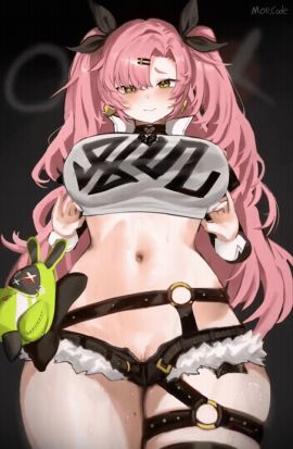 animated breasts clothes_lift nicole_demara non-web_source shirt_lift zenless_zone_zero