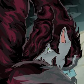 1:1 absurd_res anthro canid canine canis circumcised demon duo ear_piercing erection fur genitals grey_body grey_fur heart_eyes heart_symbol hi_res industrial_piercing kerchief lou_(thewolf) male male/male mammal musk musk_clouds penis penis_sniffing piercing questionable_consent sitting_on_chest sleep_paralysis_demon sleeping sniffing wolf worship ynannayiff