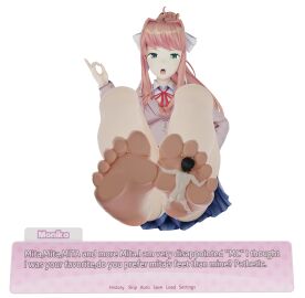 1boy 1boy1girl 1girls bow brown_hair brunette_hair doki_doki_literature_club feet femdom foot_fetish foot_focus foot_fuck foot_fucking foot_play foot_worship footdom footjob giantess humping_foot jealous jinoo77707806 jinouga97 mc_(doki_doki_literature_club!) miside monika_(doki_doki_literature_club) solejob soles soles_fetish