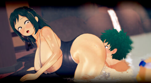 3d age_difference ass_sniffing boku_no_hero_academia chubby_woman eating_ass facesitting female imminent_sex incest inko_midoriya izuku_midoriya midoriya_inko midoriya_izuku mother_and_son mother_with_benefits my_hero_academia qxdt smothering son_with_benefits swimsuit