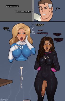 1boy 1futa 1girls 2024 after_sex after_vaginal ass balls big_balls big_breasts big_penis blonde_hair blush bodysuit breasts brown_hair caught cheating cheating_wife cucked_by_futa cuckold cum cum_in_pussy cum_inside cumdrip dark-skinned_futa dark_skin dickgirl doggy_style english_text erection exposed_penis fantastic_four fat_ass female futa_on_female futa_with_female futanari half-erect high_heels huge_cock husband husband_and_wife intersex invisible_girl invisible_woman large_breasts larger_female latina_futa leaking_cum light-skinned_futa light_skin long_hair male marvel marvel_comics mature_female milf mr_fantastic natalie_(rocner) natalie_morales netorare oc older_female original original_character partially_transparent penis pussy pussy_juice_on_penis reed_richards rocner rocner-verse sex sex_from_behind shorter_female size_difference small_breasts smaller_futa speech_bubble spider-man:_into_the_spider-verse spider-man_(series) standing standing_sex sue_storm sweat testicles text thick_thighs wide_hips wife x-ray younger_futa