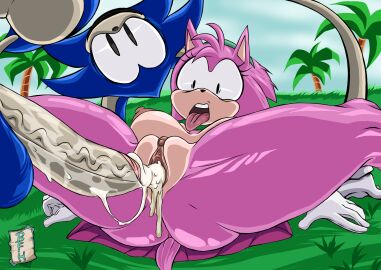 after_sex after_vaginal amy_rose bluehotheart classic_amy_rose cum_in_pussy disgusted_look female male male/female no pussy rewrite_(sonic.exe) sonic.exe sonic.exe_(character) sonic.exe_(series) sonic_(series) sonic_the_hedgehog tongue_out