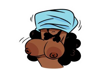 big_breasts breasts bro_(murgoten) copyright_request edit edited_screencap exposed_breasts female female_only murgoten nipples_bulge poofy_nipples pulling_shirt_up struggle third-party_edit