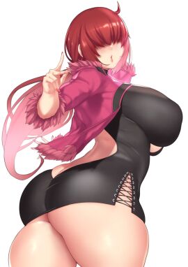 1girls aster_crowley big_ass big_breasts breasts butt_crack curvy curvy_female dress fat_ass female female_focus fluffy from_behind huge_ass huge_breasts jacket king_of_fighters large_breasts light-skinned_female light_skin pale_skin ponytail red_hair shermie_(kof) skirt standing thick thick_ass thick_thighs thighs voluptuous voluptuous_female wide_hips