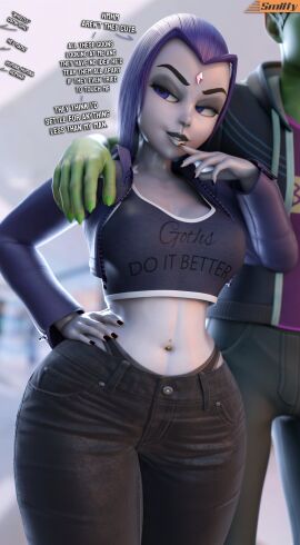 1boy 1girls 3d ass beast_boy breasts bust busty cambion chest couple curvaceous curvy curvy_figure dc dc_comics demon demon_girl english_text fat_ass female forehead_jewel garfield_logan green_skin half_demon hero heroine hips hourglass_figure huge_ass huge_breasts jeans lady_legasus large_ass large_breasts legs light-skinned_female light_skin male mature mature_female metahuman monogamy oddly_wholesome rachel_roth raven_(dc) slim_waist smitty34 teen_titans thick thick_hips thick_legs thick_thighs thighs thong_straps tight_jeans top_heavy voluptuous waist wholesome wide_hips