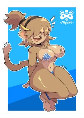 1girls 2d anthro big_breasts big_thighs big_titties bikini breasts brown_fur brown_hair curvaceous curvaceous_female curvaceous_figure curvy curvy_figure curvy_hips digital_media female female_only furry furry_female furry_only haplorhine looking_at_viewer monkey monkey_girl monkey_tail mr_mapache original original_character primate short_hair solo