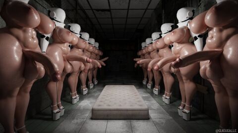 3d android ass balls big_ass big_balls big_breasts big_penis breasts faceless faceless_character faceless_female female footwear footwear_only full_body futa_only futanari guidugalle guimontag gynoid haydee haydee_(game) heels high_heels huge_balls huge_breasts huge_cock huge_penis intersex lineup lowres mattress penis platform_heels robot robot_girl side_view standing tagme tall_female thick_thighs voluptuous voluptuous_female white_footwear white_heels