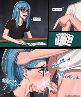 2boys 2d 2d_(artwork) alternate_version_available balls bdone blowjob blu_(bdone) blue_eyes blue_hair blush blush_lines card card_game cards cum cum_drip cum_in_mouth cum_inside cum_on_face cum_on_glasses cute_male deep_blowjob deepthroat eyes_rolling_back face_fucking fellatio femboy femboysub gambling gay gay_sex girly glasses hair_grab head_grab holding_mouth instant_loss instant_loss_2koma irrumatio looking_up loser lost_bet male male/male malesub on_knees oral oral_creampie oral_insertion oral_penetration oral_sex penis penis_in_mouth playing_card poker poker_cards poker_table sex sloppy_blowjob submission submissive submissive_male sweat tearing_up tears testicles trap veiny_balls veiny_penis veiny_testicles yaoi