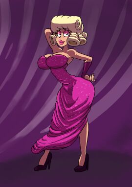 1girls ass bimbo_body bimbo_lips bimbofied breasts clarence_buttowski cleavage disney disney_channel disney_xd dress female gearfou gearthefae genderswap genderswap_(mtf) high_heels hourglass_figure huge_ass huge_breasts kick_buttowski kiss_buttowski lips rule_63 solo thick_lips thick_thighs wide_hips