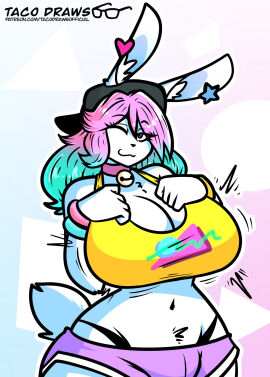 big_breasts breasts busty_male captaintaco2345 cleavage female furry huge_breasts male male_with_breasts peanut_butter_(theycallhimcake) tacodraws tagme thick_thighs wide_hips