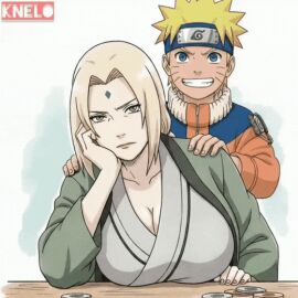ai_generated animated annoyed annoyed_expression bored bored_expression caressing_breasts female knelo_grasoso light-skinned_female light-skinned_male male naruto naruto_(series) sfw tsunade uzumaki_naruto
