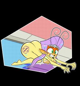 ass breasts female green_eyes naked nickelodeon nicktoons nipples nude pink_hair princess_mandie reference scene_reference tagme the_fairly_oddparents yellow_skin zarnacius